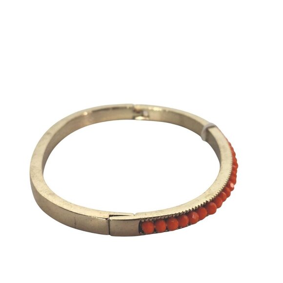 Charming Charlie Orange Gold Faceted Stone Bangle Bracelet - Picture 4 of 8